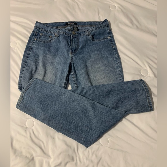 ROZ & ALI WOMEN'S JEANS BLUE SIZE 8 AVERAGE DENIM CASUAL PANTS STRETCH STRAIGHT - Picture 9 of 13